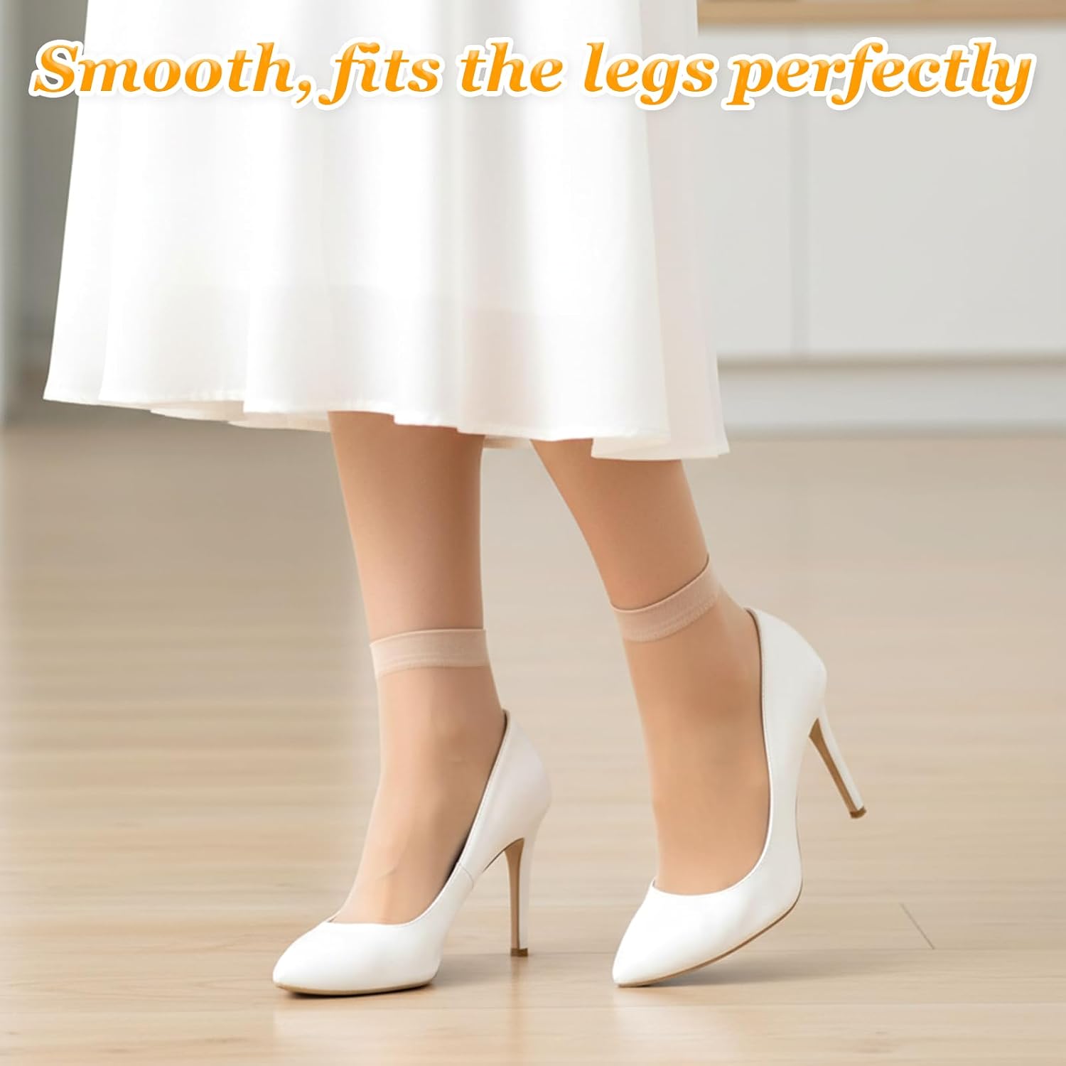 10 Pairs Womens Sheer Ankle Socks Nude Nylon Socks Thin Soft Reinforced Toes Premium Hosiery Stylish Breathable Sock for Women One Size(5 Black, 5 Beige)