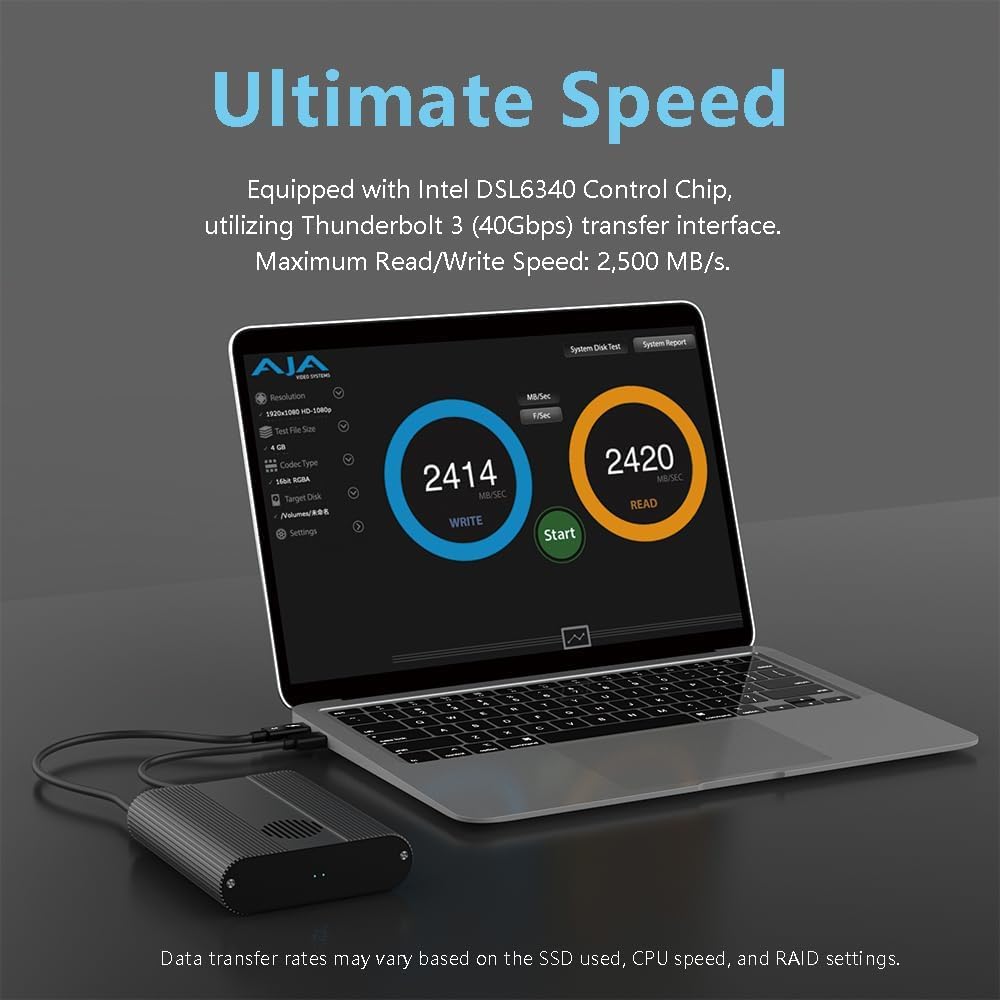Unità SSD esterna M2 Thunderbolt 3 da 4 TB (2 TB + 2 TB) all'interno