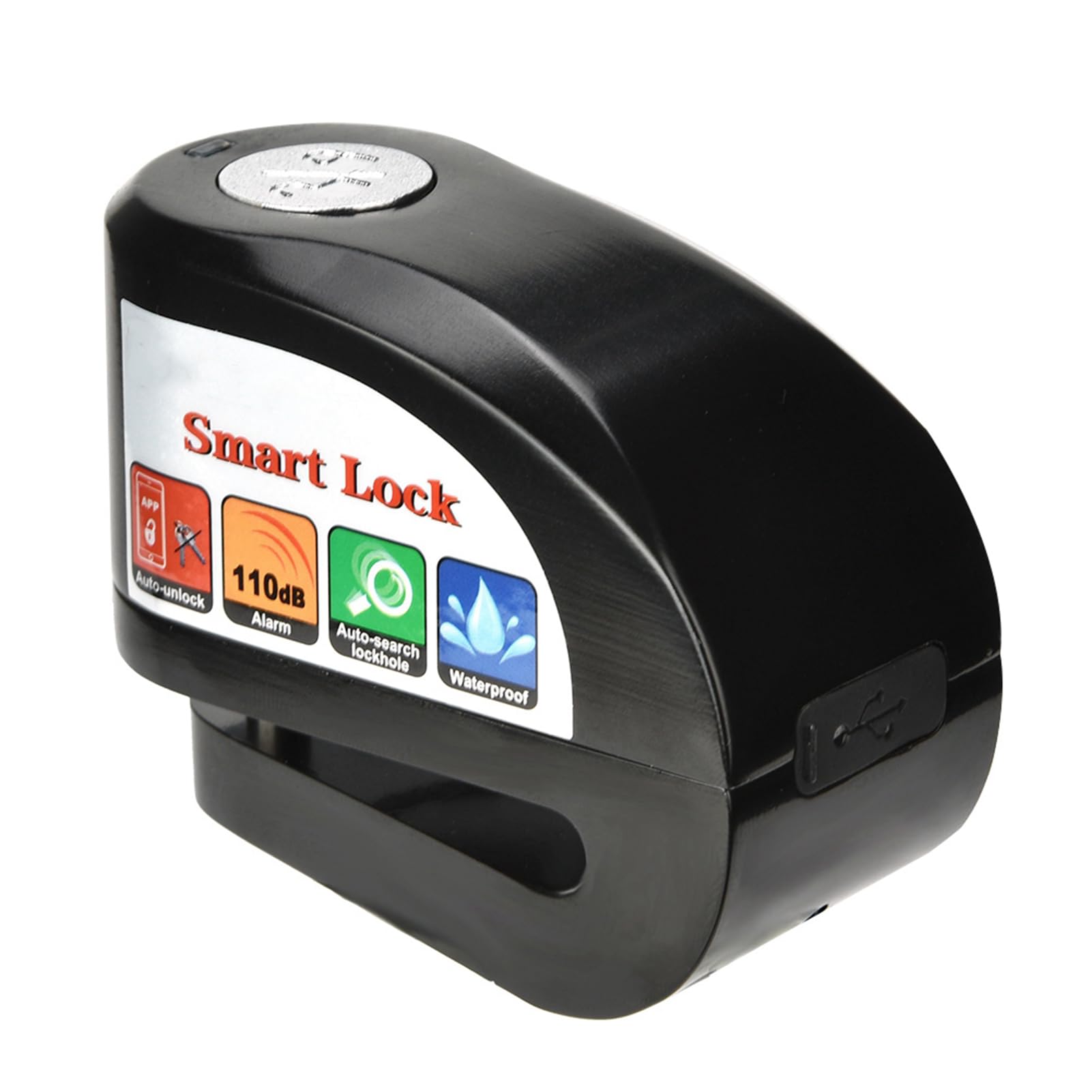 Sonew Blocco freno a disco, blocco disco allarme bici moto, APP bluetooth intelligente chiusura auto-furto keyless, impermeabile 110dB suono allarme controllo telefono cellulare (Lock)