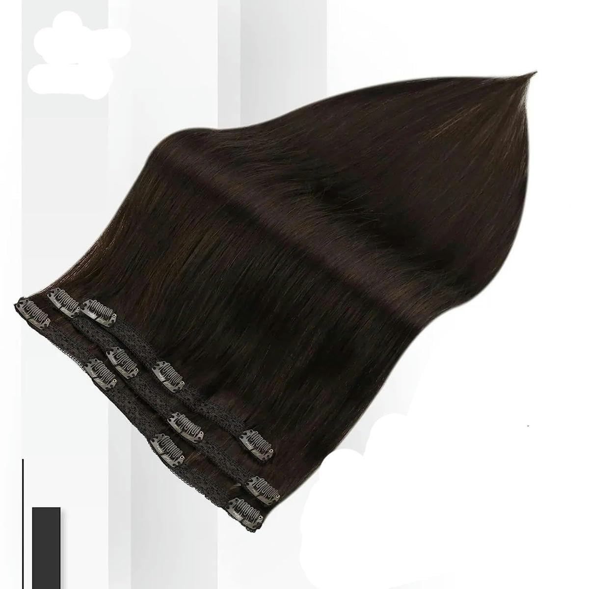 Vollglänzende Clip-in-Haarverlängerungen aus Echthaar, 3-teilig, 100 g, glatt, 12 20, doppelte Tressen, Haarverlängerungen aus Echthaar für Frauen, 2 20 Zoll (100 g), 3 6 Monate (6-teilig)