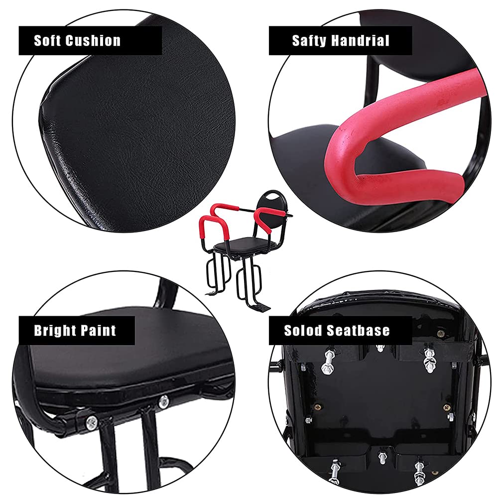 Siege Velo Enfant Arriere,SièGe ArrièRe De VéLo | avec Garde-Corps Dossier Et PéDale Ceinture De SéCurité Protective Nets SièGe Enfant Bicyclette SièGe SéCurité 2-7 Ans Enfant