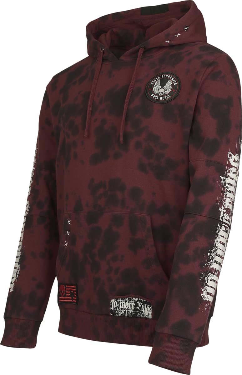 Rock Rebel by EMP Uomo Felpa con Cappuccio Original Sinners Kapuzenpullover Rosso