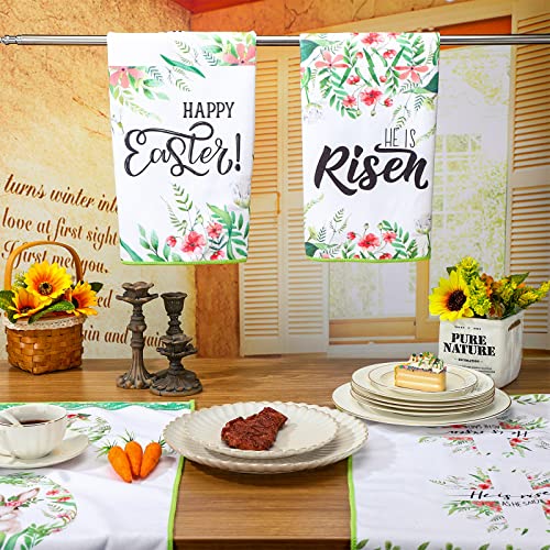 4 Pcs Easter Bunny Towels Set Kitchen Dish Towels,17 X 24 Inch Seasonal Spring Easter Hand Towels Rabbit Items For Home And Kitchen Cooking Baking (Stylish Style) #TOP5