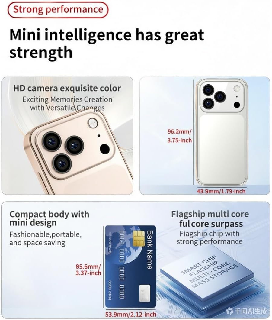 Mini Phone Unlocked 3.75" HD Touch Screen Android Smartphone image 2