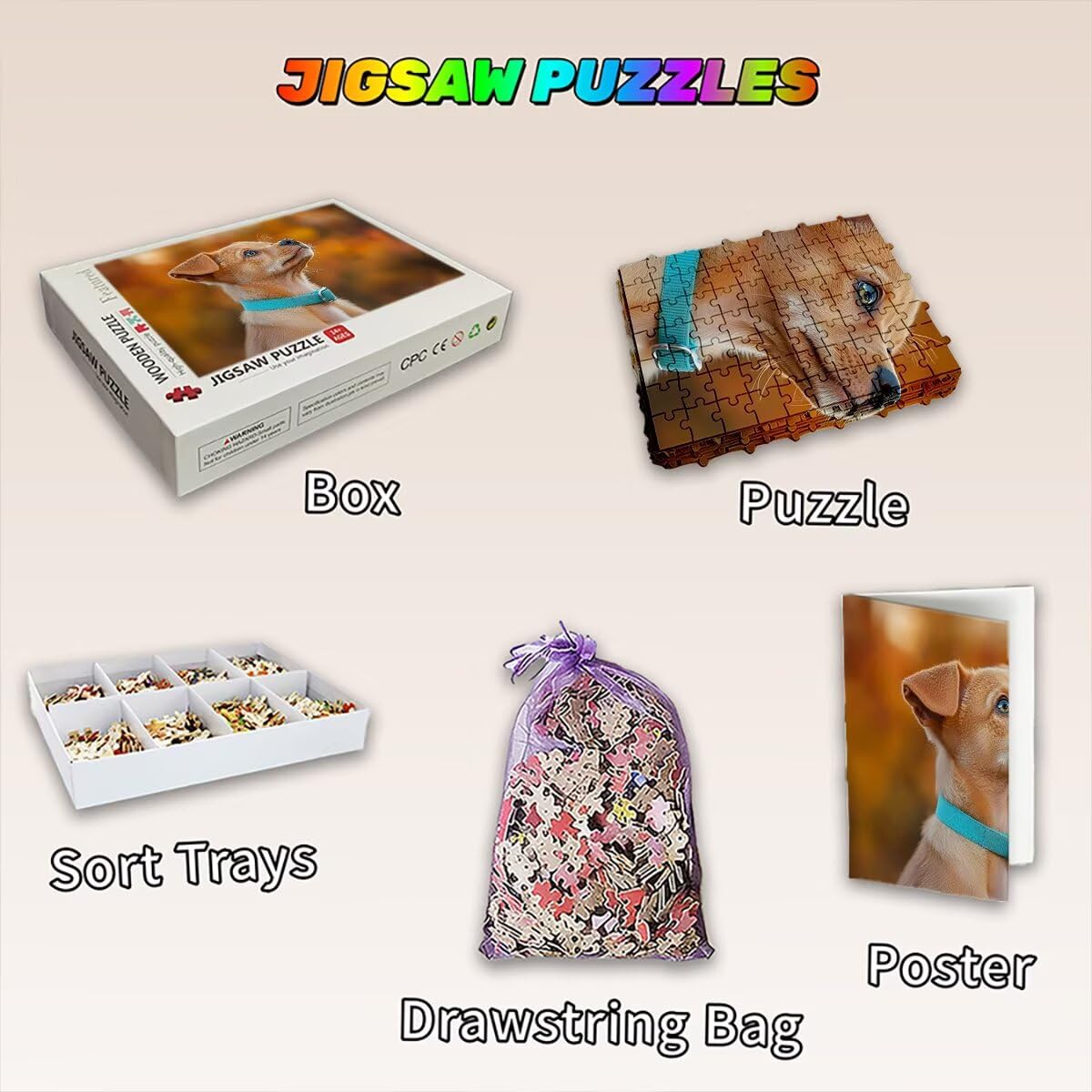 Puzzle 2000 elementów psa, puzzle zwierzęta dla dorosłych, klasyczne puzzle gry edukacyjne do aktywności rodzinnej, najwyższej jakości drewniane puzzle z pudełkiem na prezent dla mężczyzn i kobiet