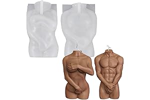 2Pcs 3D Body Sculpting Silicone Molds, Shy Female and Shy Male Candle Moulds
