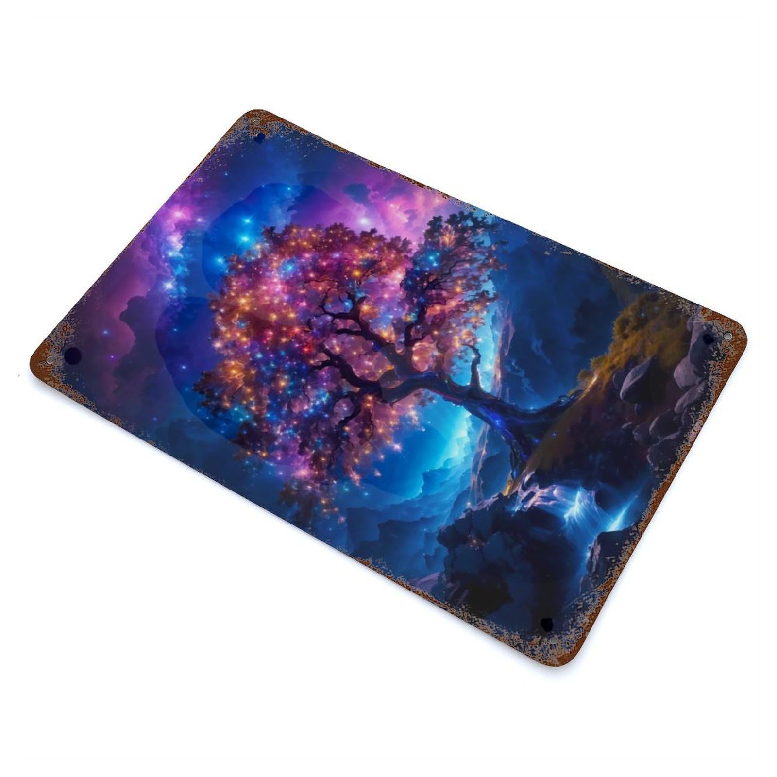 Christmas Tree Decorative Tin Sign 11.8"x7.9", Ideal for Cafe, Home Bar And Lounge Decor