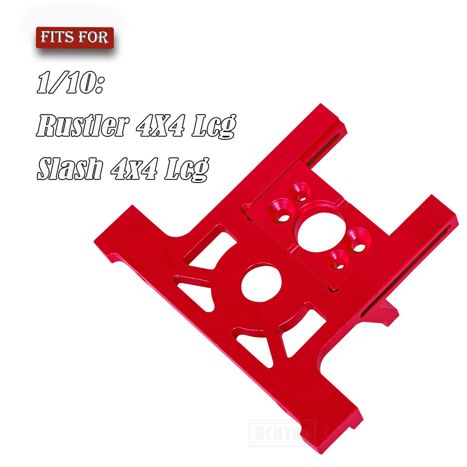 RCMYou Aluminum Bearing Motor Mount Upgrades Part for 1/10 Rustler 4X4 Lcg Slash 4x4 Lcg,Alloy Sliding Motor Mount Hops up,Red