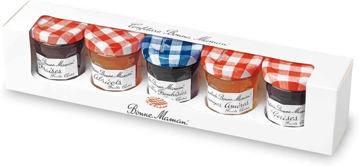 Bonne Maman Exklusives Geschenkset 5 Boxen 25 Mini Gläser 50g Gourmet-Liebhaber
