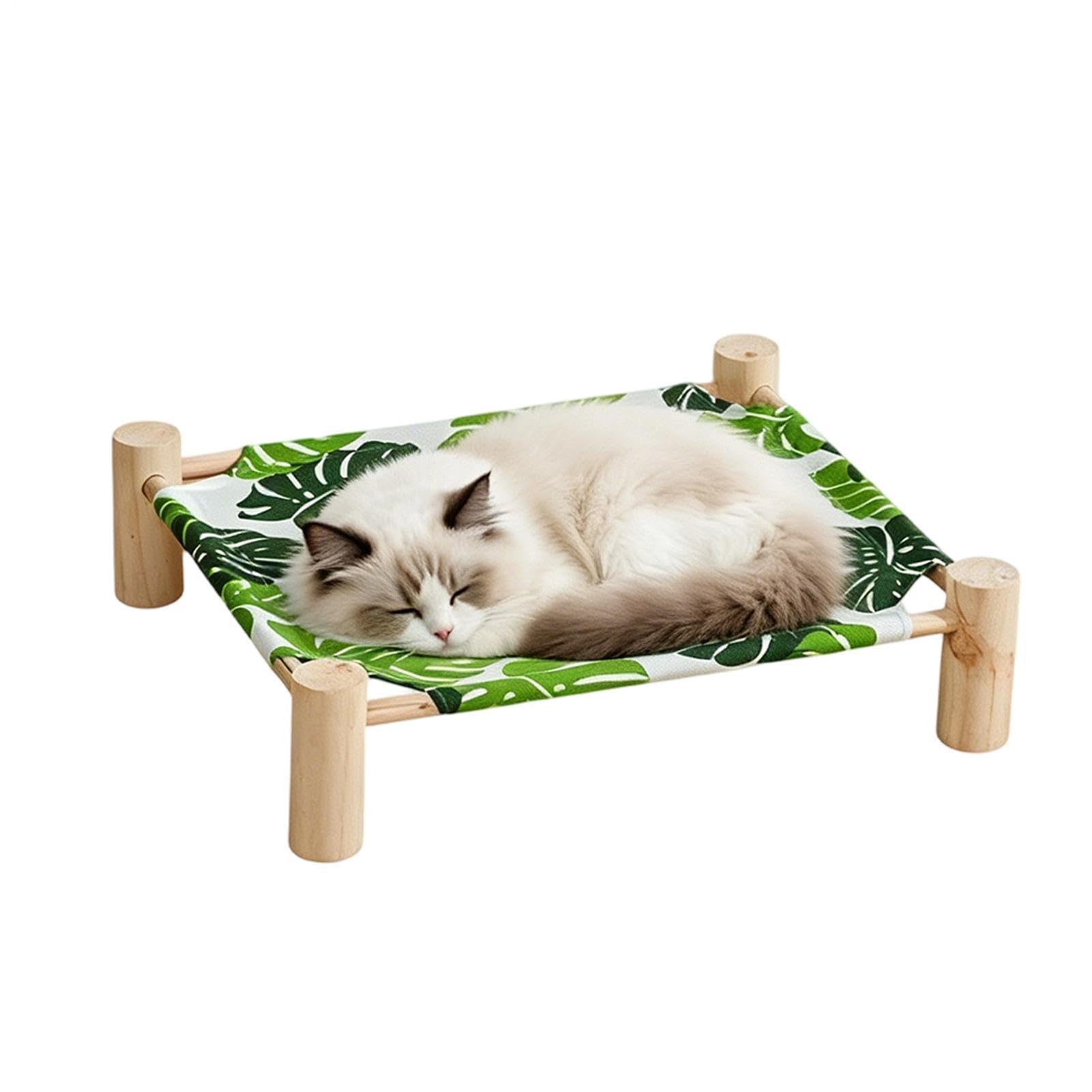 Hamac pour chat contre le sol froid avec son lit surélevé bois