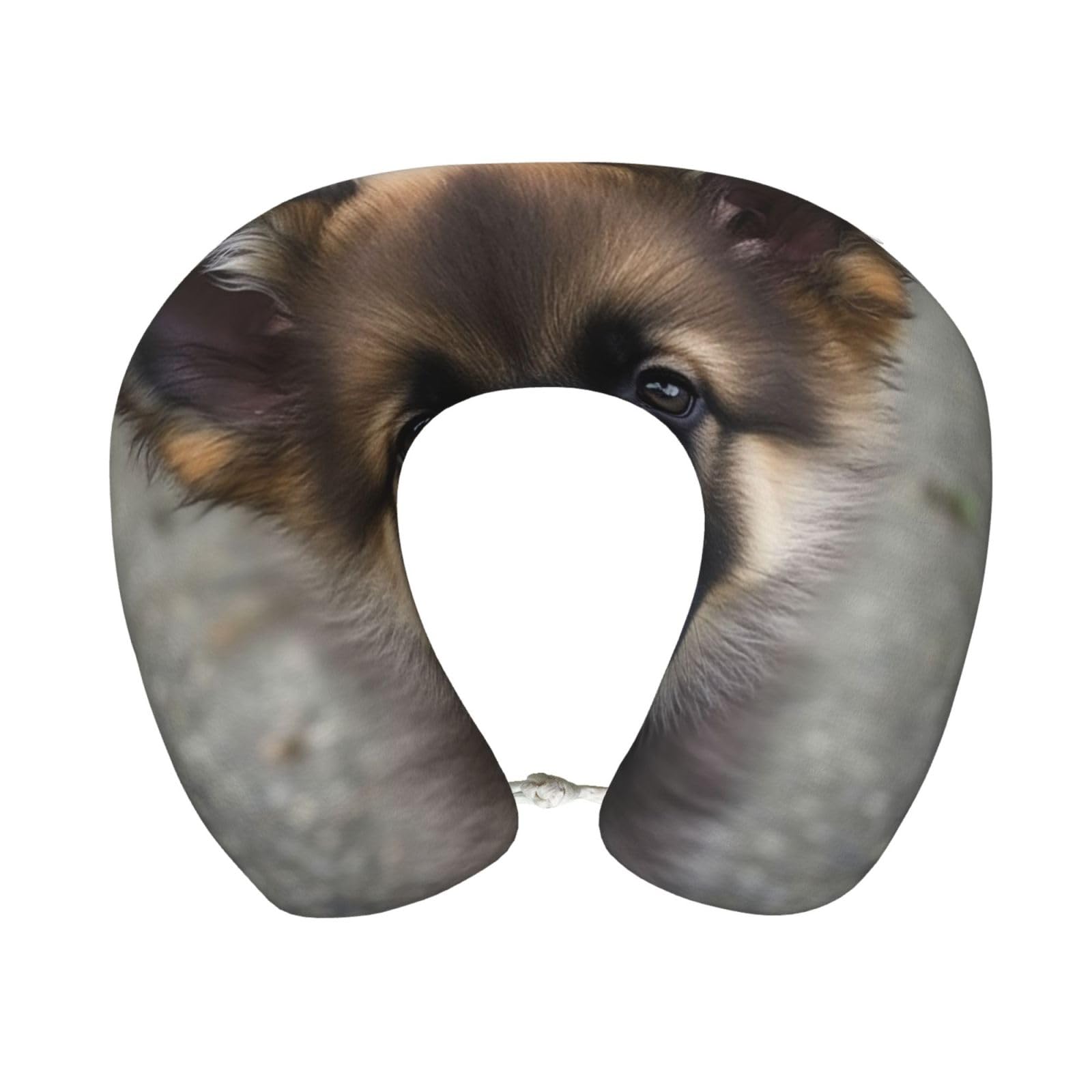peiyeety Cutean Shepherd Puppy Travel Pillow Memory Foam - Comfortable U Shape Neck Pillows for Sleeping, Neck and Head Support Portable Airplane Pillow Adjustable Flight Pillow, Washable Cover