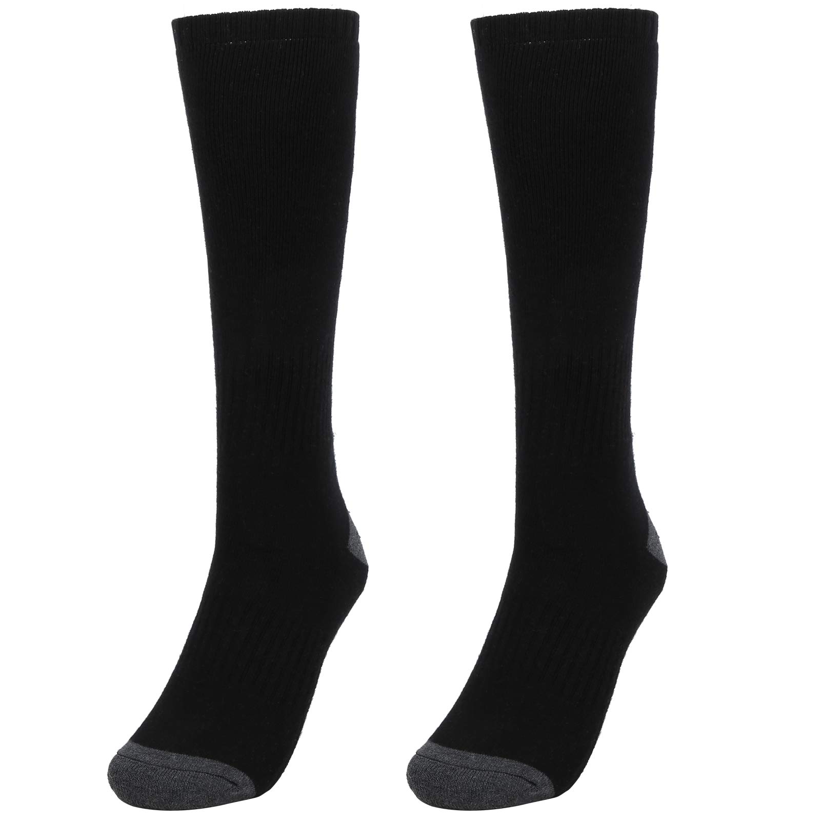 Calcetines Térmicos para Clima Frío, Calcetines Térmicos Cálidos De Invierno con Batería, Operados con Energía Móvil, Mezcla De Algodón, Absorbentes, Transpirables, De (Negra)
