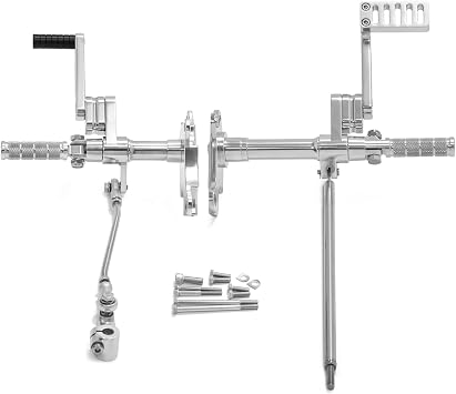 TOFR 12 Polished Forward Controls Footpegs Kit Pegs Levers Linkages for Harley Sportster XLH883 XLH1200 Xl883 XL1200 Custom Hugger 1987-2003
