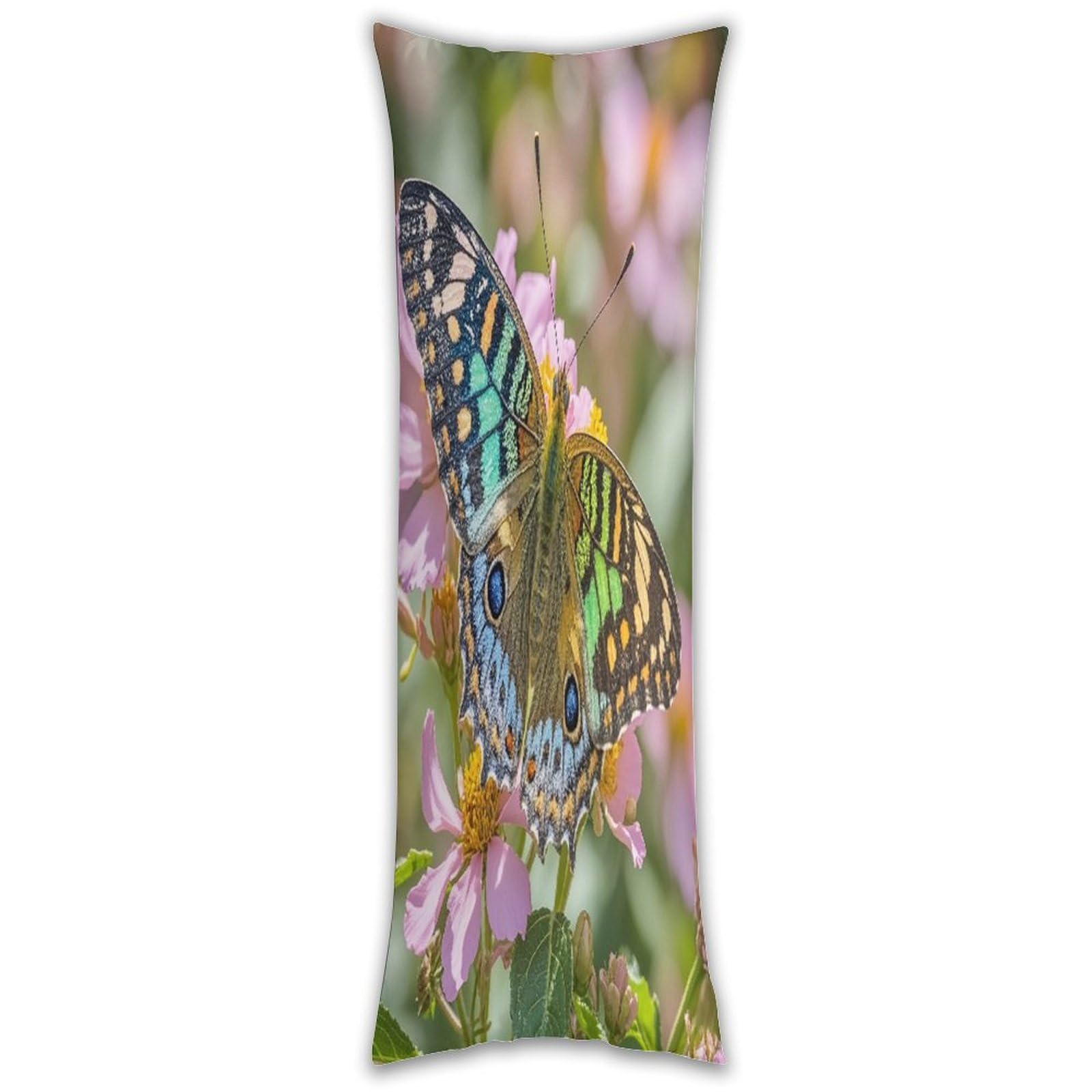 Butterfly Long Pillow Case with Zipper Ultra Soft Microfiber Long Pillow Cover Breathable Body Pillow Protector Soft Wrinkle Pillowcase for Bed Sofa Bedroom 53 X 19 in