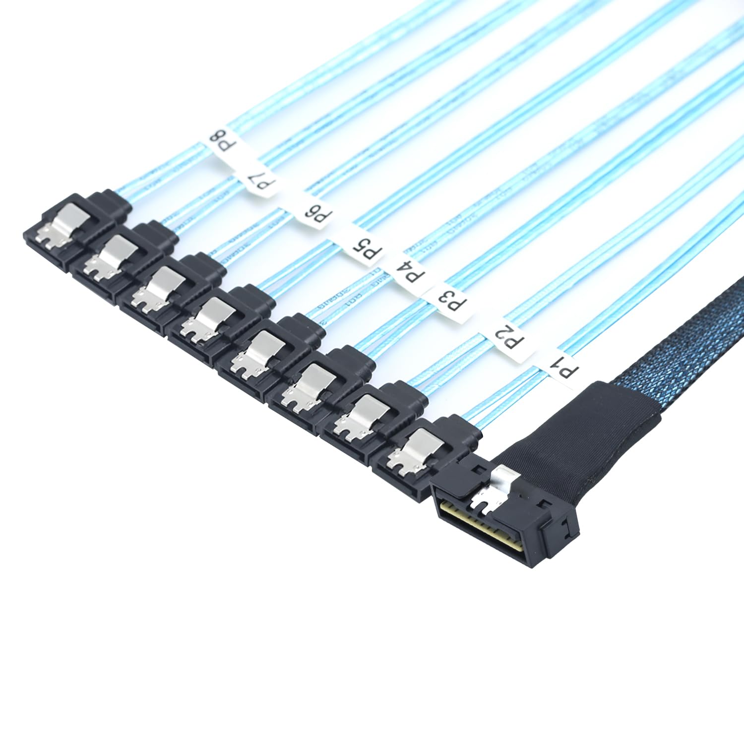 PCI-E Ultraport Slimline SAS 4.0 LP niskoprofilowy SFF-8654 8i 74-pinowy do 8X SATA 7-pinowy prosty wewnętrzny kabel połączeniowy serwera (1 m)