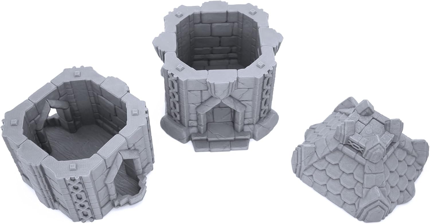EnderToys Dwarf Settlement Tower by Makers Anvil, 3D Printed Tabletop RPG Scenery and Wargame Terrain for 28mm Miniatures