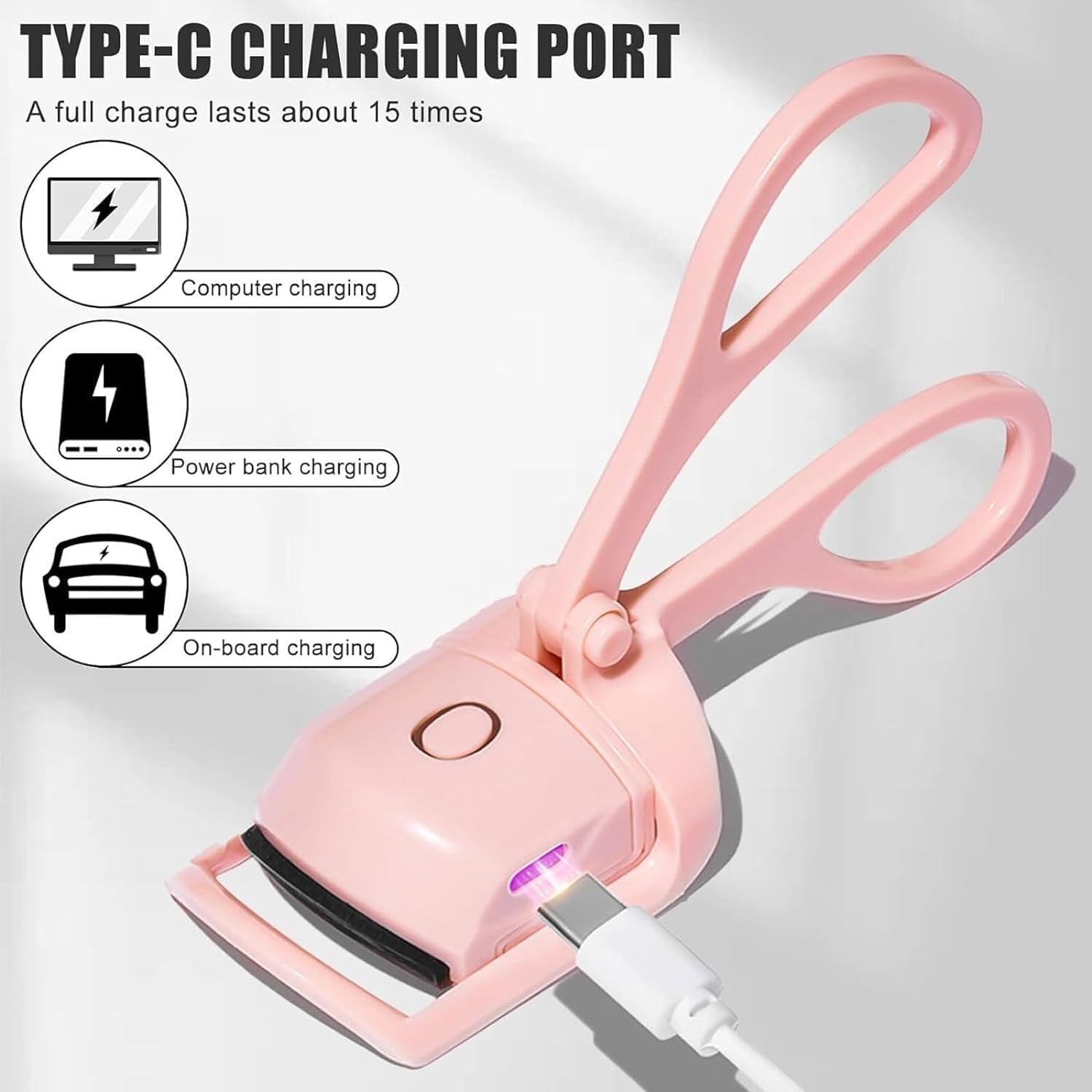 Galera Heated Eyelash Curler,Eyelash Curlers,Heated Lash Curler,Electric Eyelash Curler,2 Heating Modes with Sensing Heating Silicone Pad,Quick Natural Curling Eye Lashes for Long Lasting (Pink)