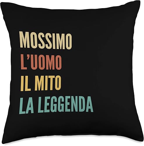 Disegni Di Nomi Italiani Divertenti Per Mossimo Divertido diseño italiano de primer nombre, almohada Mossimo, 18 x 18 pulgadas, multicolor