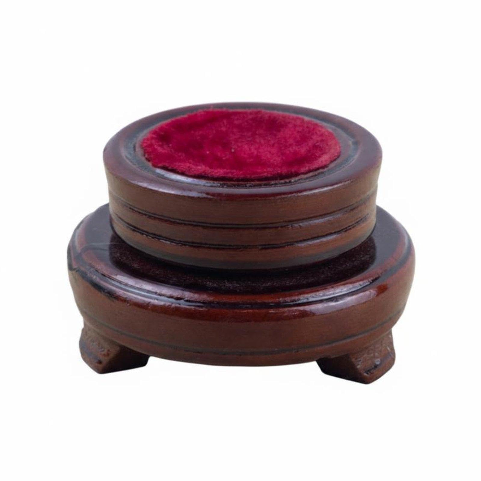 kowaku 2 Pièces Socle Rotatif Bois Base Présentoir Support Plateau Décoratif Bois Naturel Robuste Réceptacle Concave Anti Rotation 360 Degrés pour Mis, 6 pièces