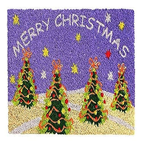 Image of Onlymat Holiday Coir Doormat With Non-Slip PVC Backing for Gateway, Entryway, Outdoor, Indoor, Patio - Durable and Large, Weatherproof Multicolored, Merry Christmas Printed Rug, (60cm x 1.5cm x 40 cm)