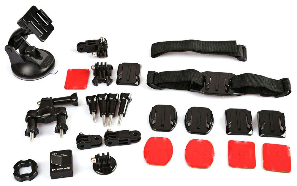 Original Dazzne KT-105 Action Camera Accessory Kit for GoPro Hero 3 / Head Strip Suction Cup Bracket Bike Handlebar Holder Battery