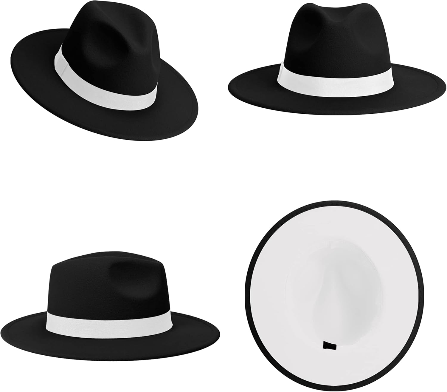 SAJUZEN Womens & Mens Fedora Hats, Wide Brim Fedora Hats for Women Men - Image 3