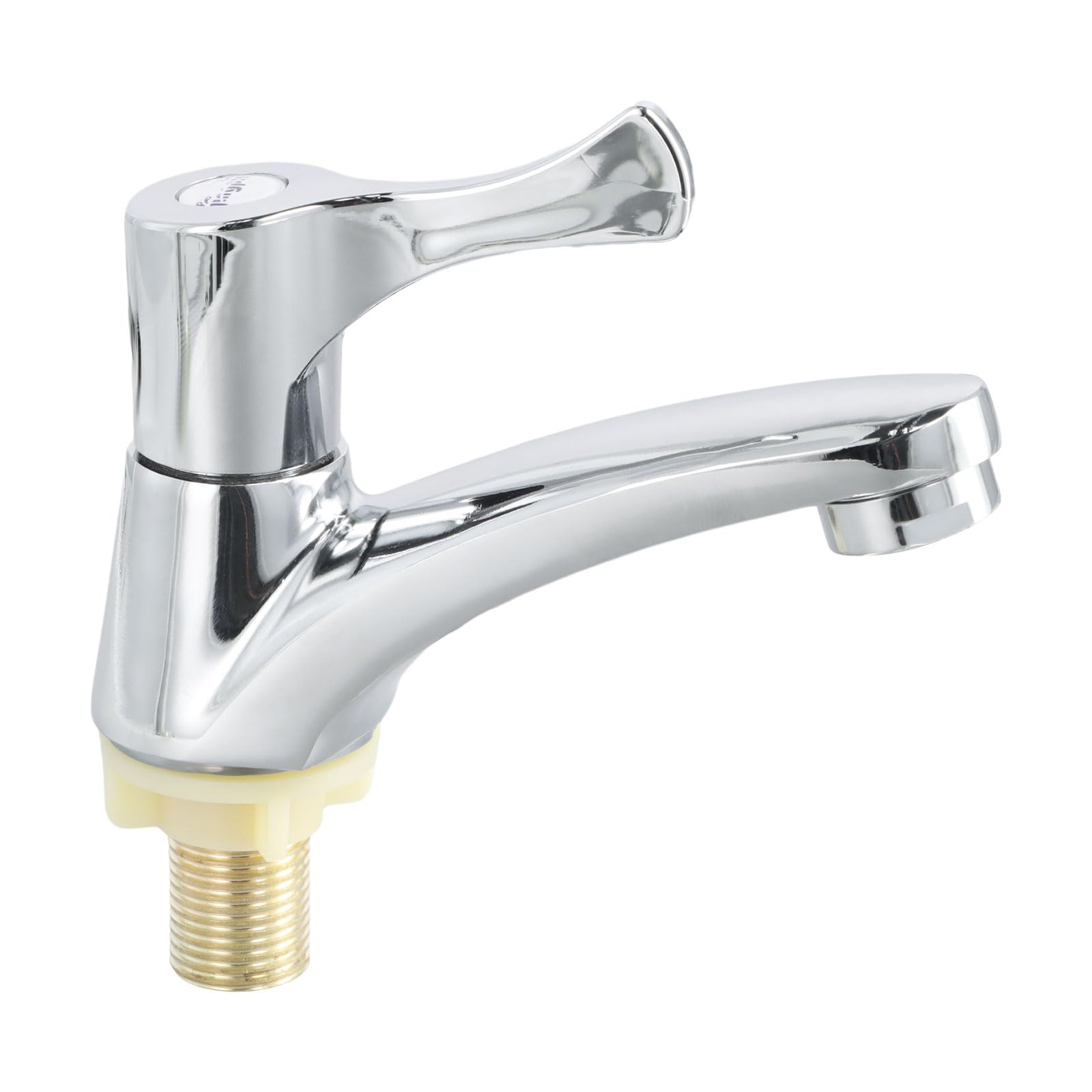 Grifo Agua Fría Individual, Grifo Lavabo Cocina y Baño, Monomando Compacto para Fregadero, Instalación G1/2, Plateado