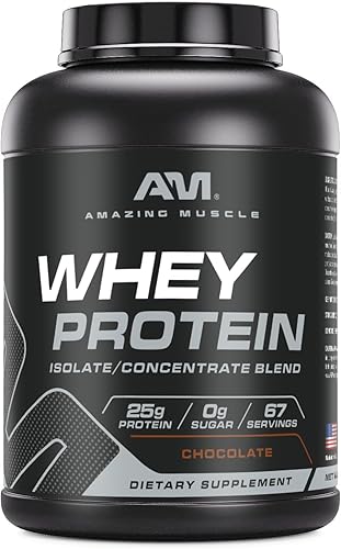 Amazing Muscle 100 proteína de suero en polvo Fórmula avanzada con aislado de proteína de suero como ingrediente primario junto con concentrado de