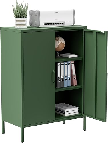 Miniatura 25 de Armarios de Almacenamiento de Metal Casillero con Barra para Colgar y Estantes Ajustables, Armario de Almacenamiento de Acero para Ropa de 71'' para