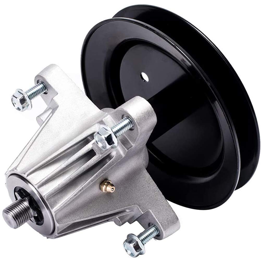 Compatible con 918-04822A 918-04822B 618-04822 918-04889, Conjunto de Eje de Cubierta de Cortacésped con Eje de Estrella de 6 Puntos, Polea Incluida (Plata)