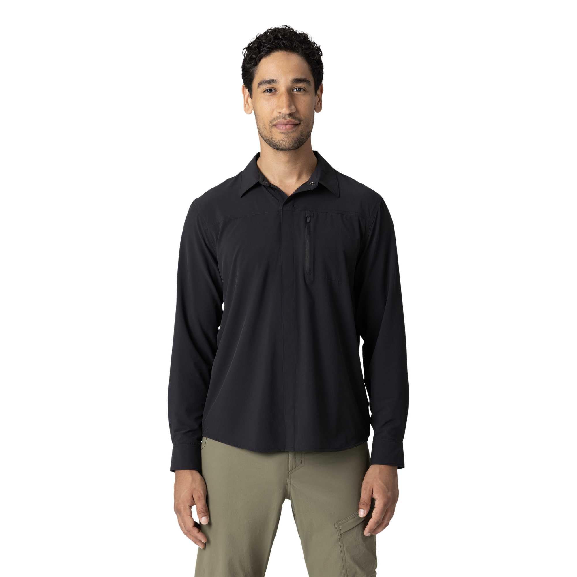 Outdoor Research Astroman - Camisa de sol de manga larga para hombre, ligera, UPF 30+, cierre de presión, transpirable y elástico