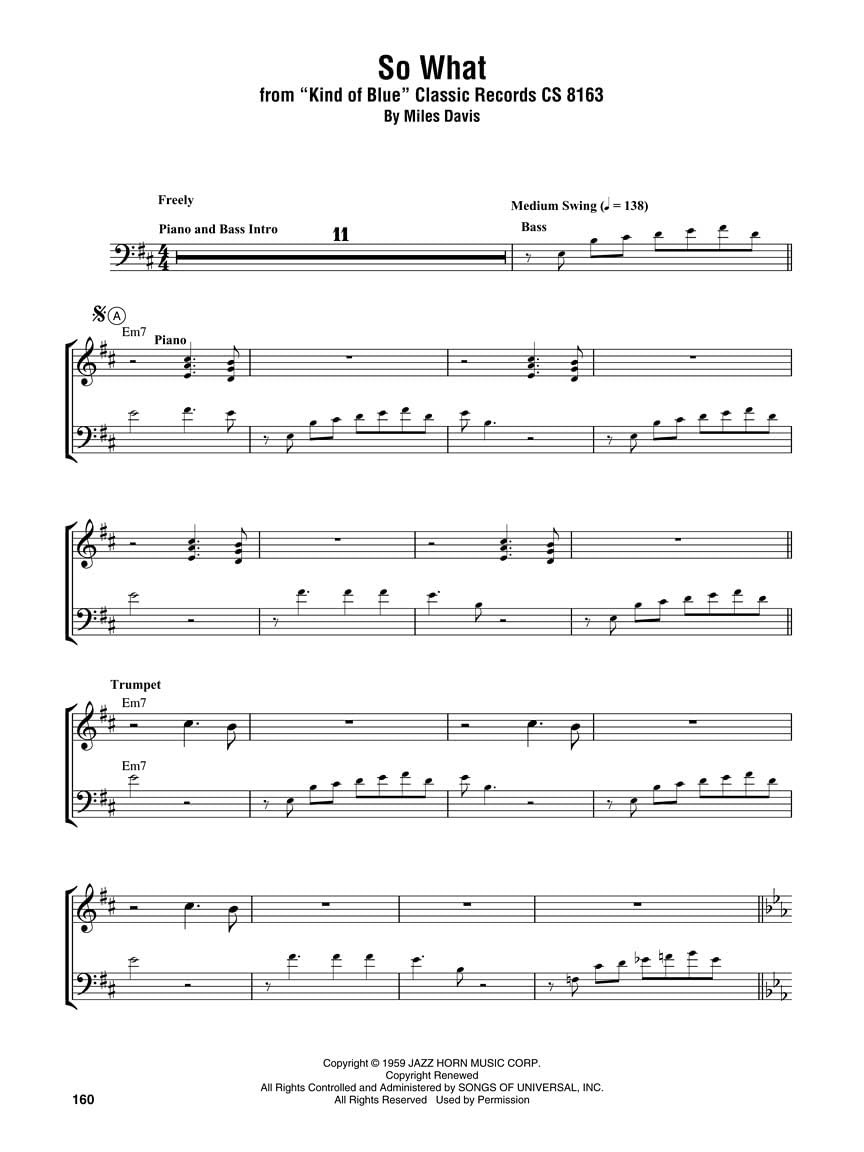 Miles Davis Omnibook. Instruments en Sib.