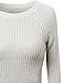 Awesome21 Women's Long Sleeves Round Neck High-Low Knit Crop Top Sweatshirt