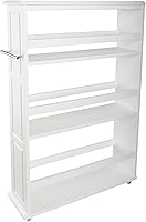 Vista 11 de Lavish Home 3 Tier Slim Rolling Storage Cart - 25” x 5.7” Narrow Rolling Cart with Handle and Wheels for Bathroom, Laundry Room, and Kitchen Blanco