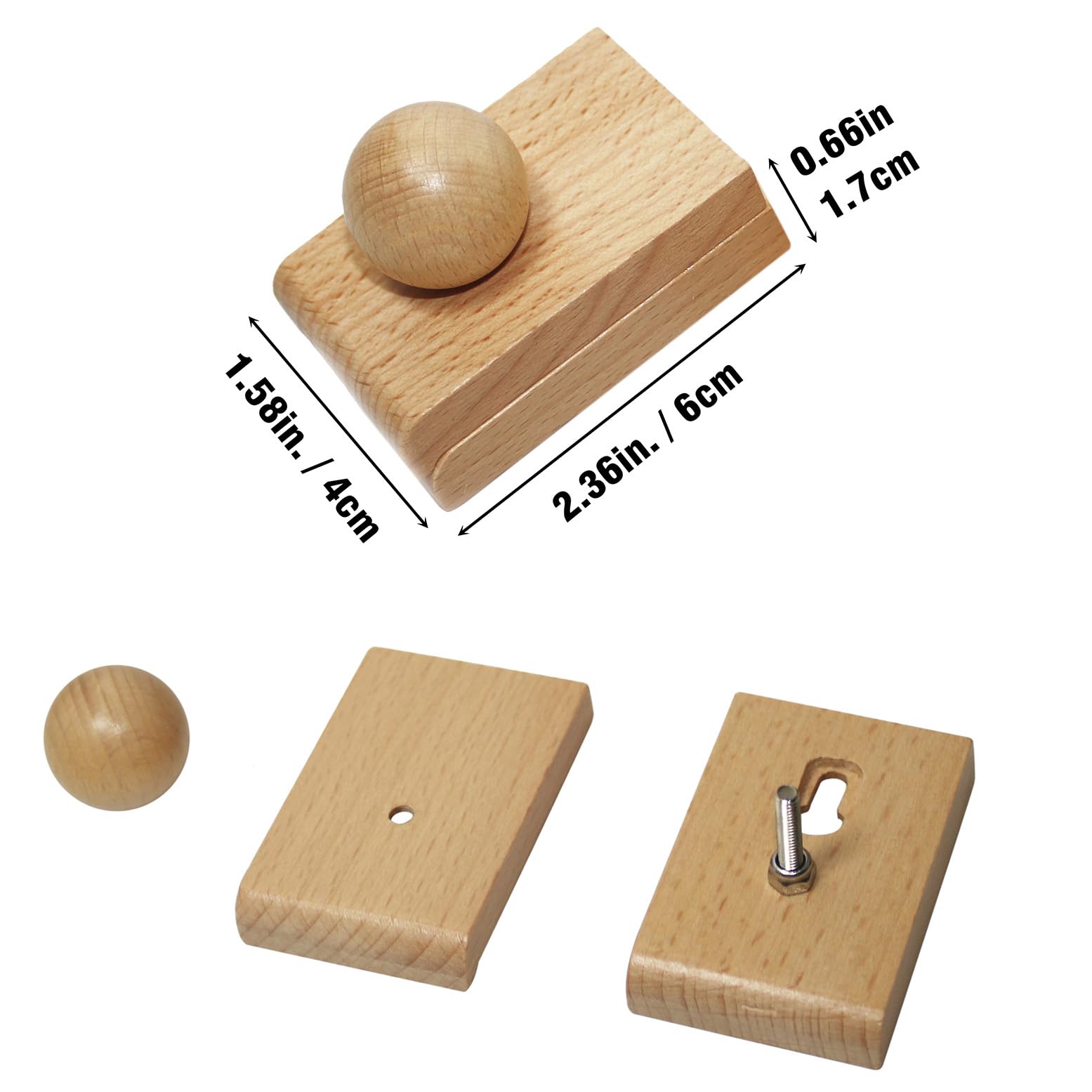 Hanger - Set di 4 supporti in legno per appendere a parete