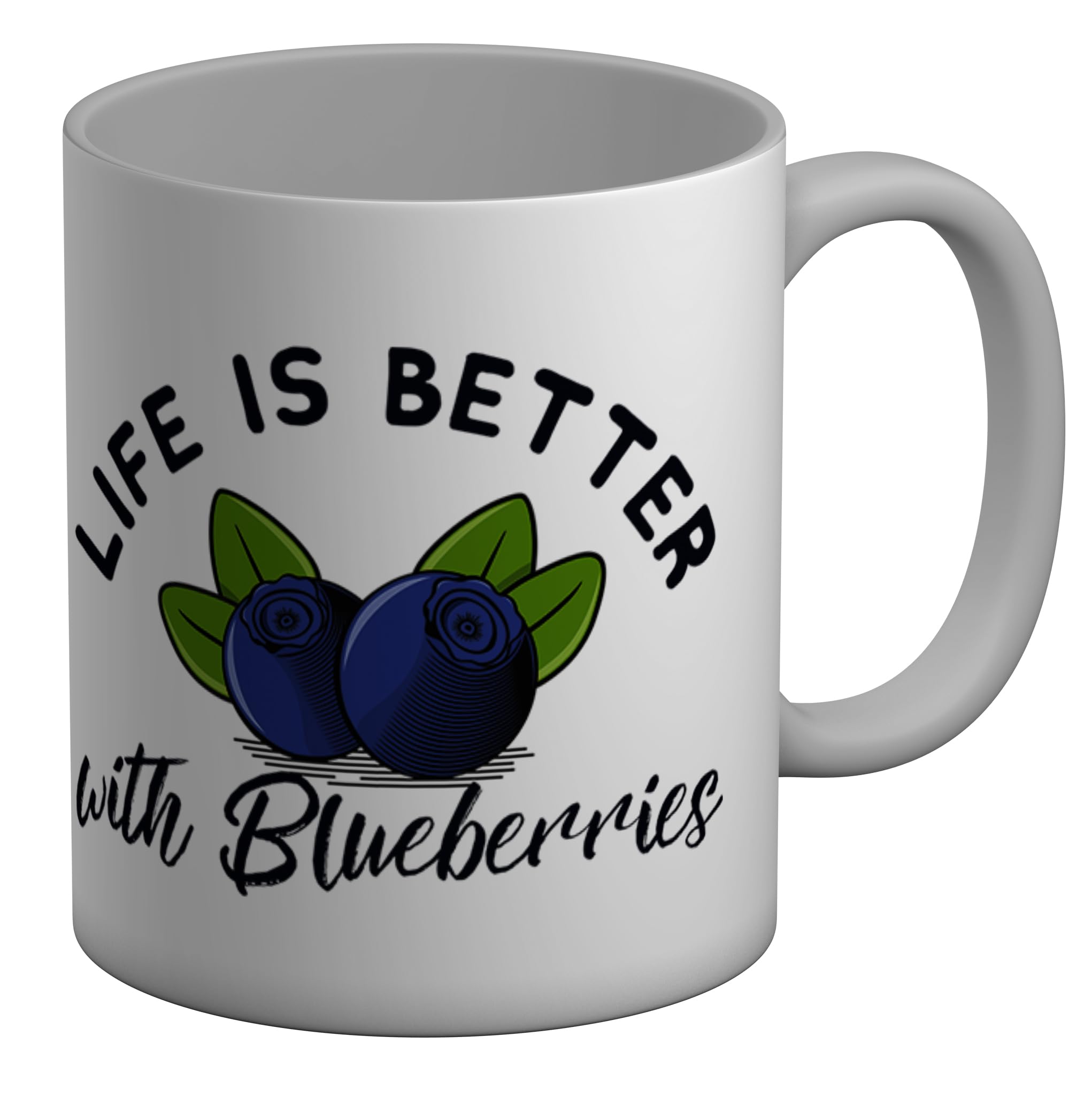 Shopagift Life is Better with Blueberries Mug Funny Blueberry Fruit Lover White 11oz Large Ceramic Cup