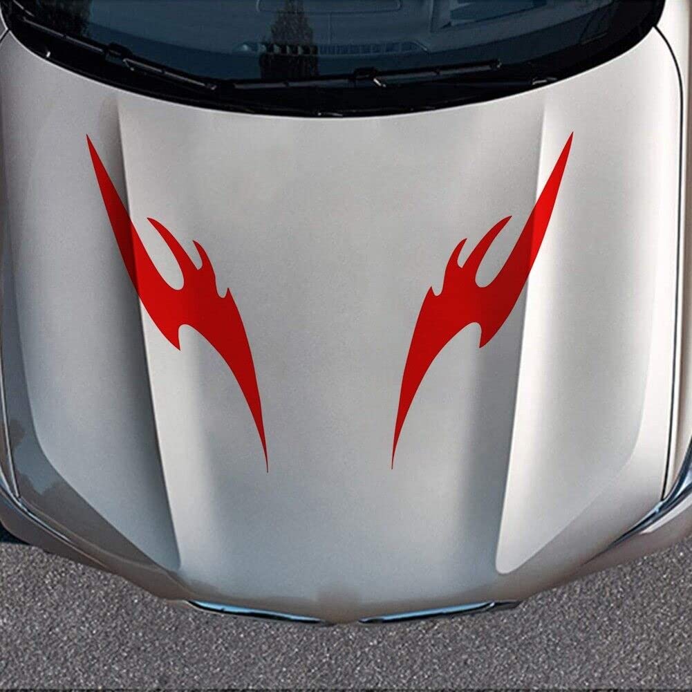Amazon.co.jp: ファイヤーパターン 車 ステッカー バイク 赤 各約縦
