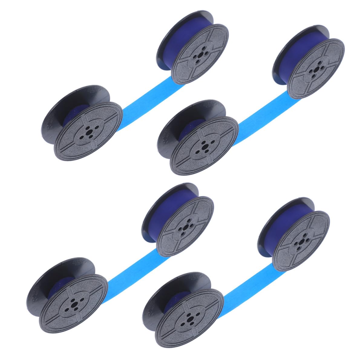 Cinta de tinta para máquina de escribir antigua con doble carrete azul de 4 piezas 8