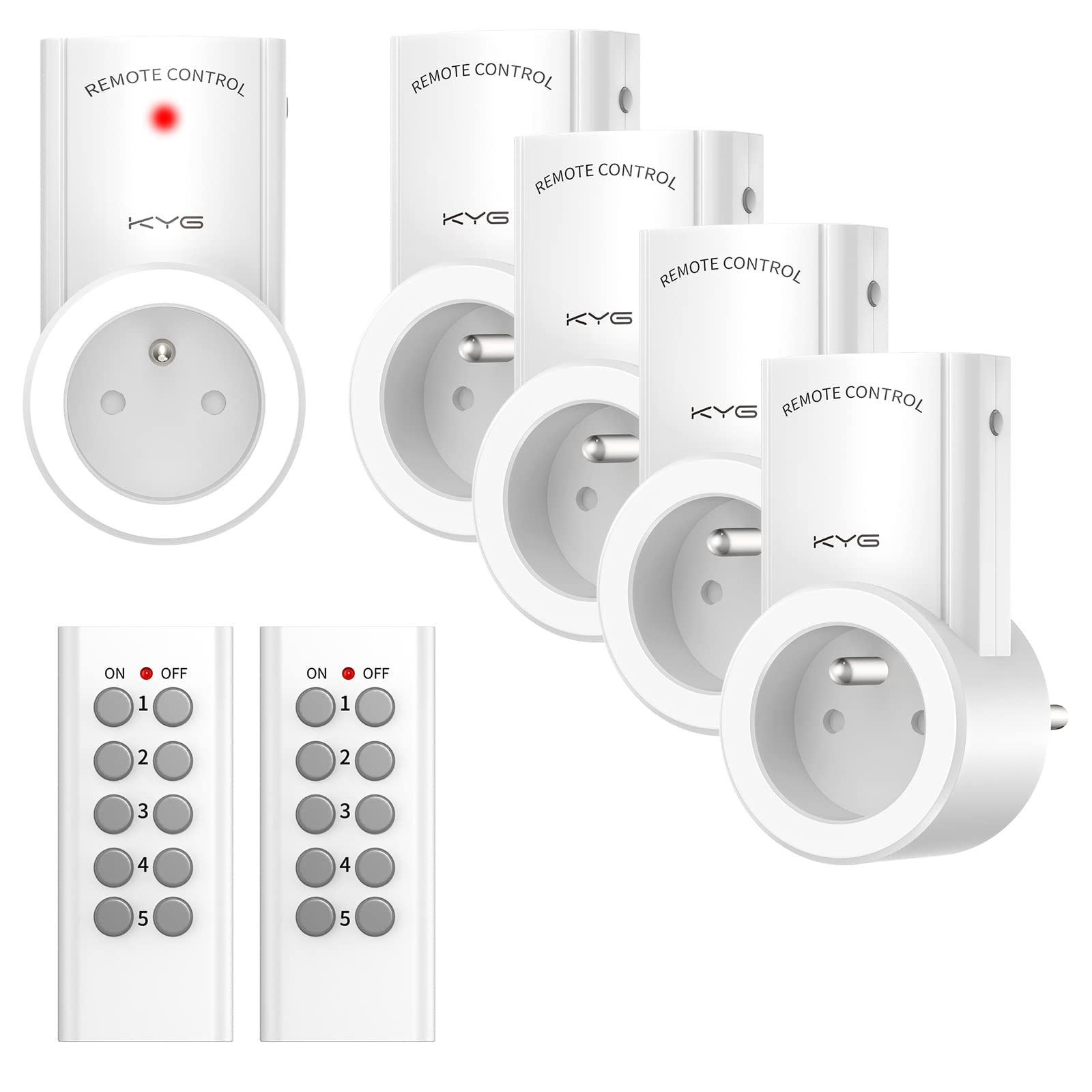 KYG Lot de 5 Prise Télécommandée Programmable, KYG Prise Domotique Sans Fil, Fonction All - Guide 360