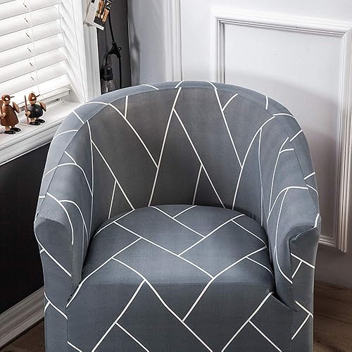 Miniatura 7 de MIFXIN Funda elástica para silla de club, 1 pieza, de elastano suave, extraíble, lavable, protector de muebles para sala de estar, hotel (gris azul)