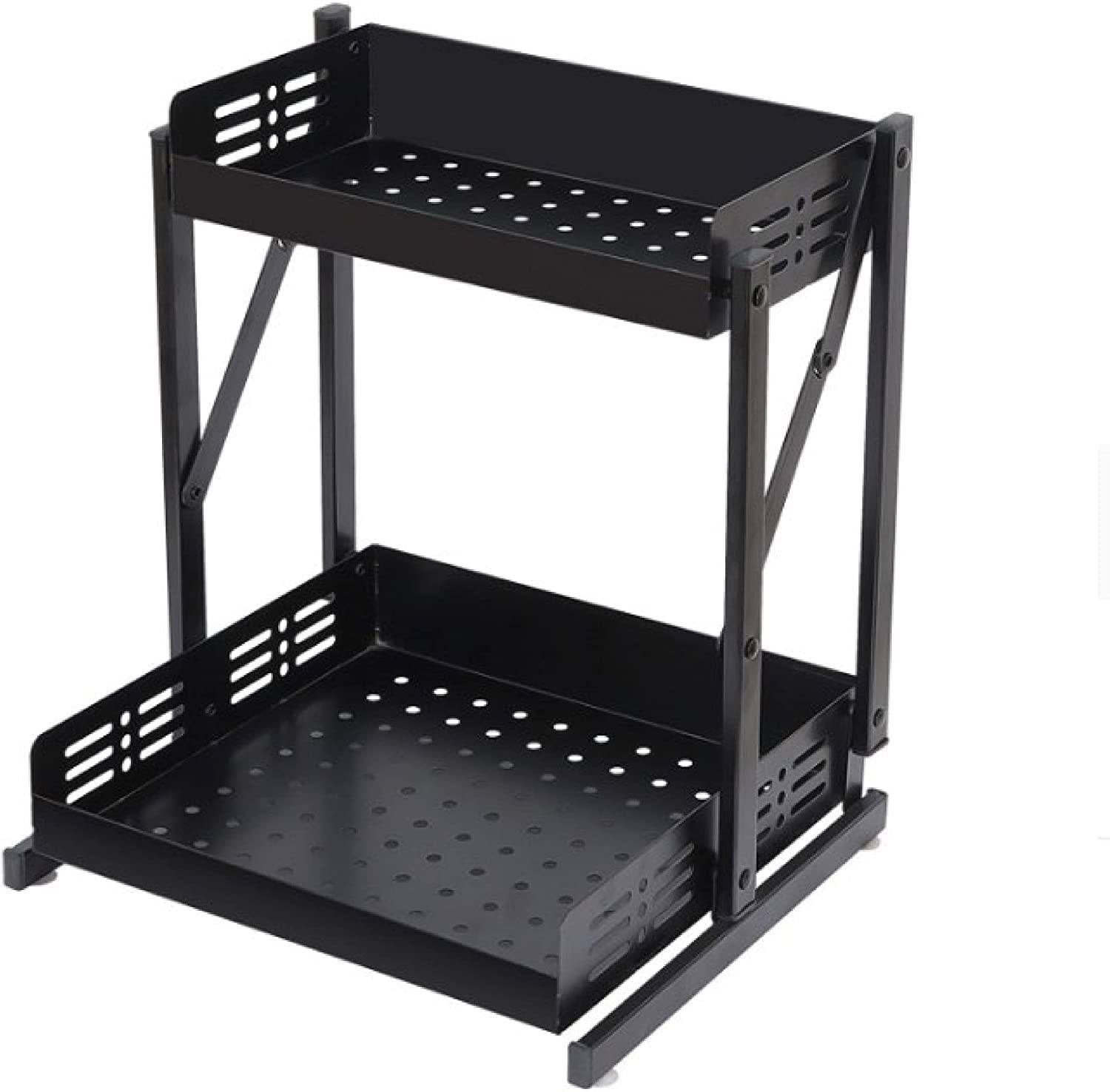 Mericka - Kitchen Organizer 2 Tier Metal kitchen Rack Counter Top Organizer Storage Rack and Spice Rack Organizer