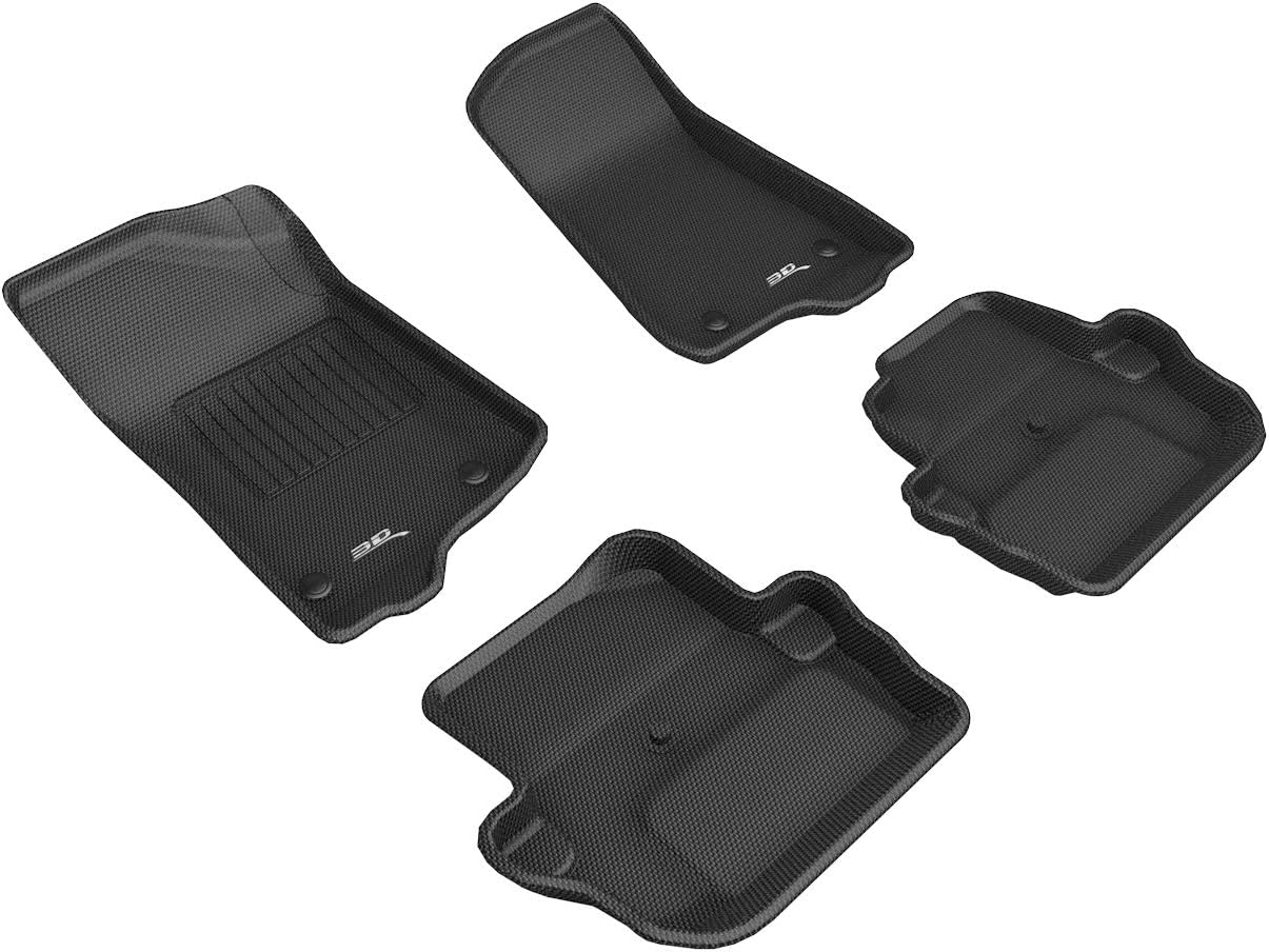 3D MAXpider Custom Fit Kagu Floor Mat (Black) Compatible with Jeep Wrangler Sport (JL) 2018-2026 - Full Set