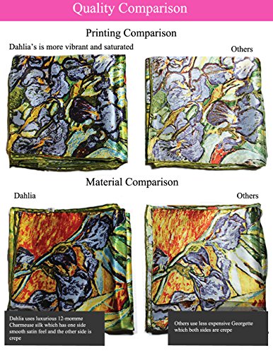 Dahlia Women's 100% Luxury Long Silk Scarf - Van Gogh's Art Collection2