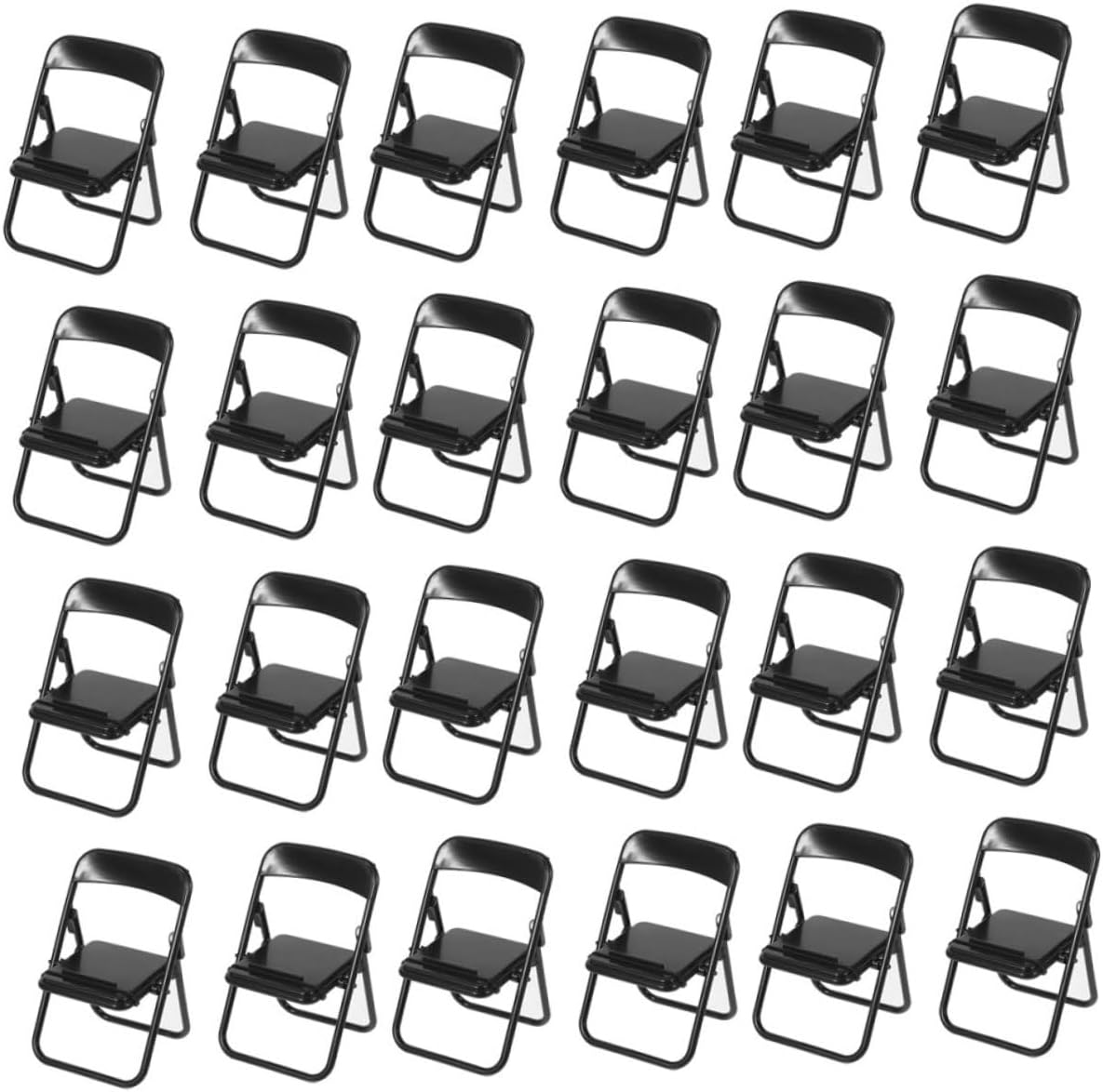 BESPORTBLE 96pcs Miniature Folding Chair Model for Doll House Multi-Functional Small Chair Cellphone Holder Decorative Accessory for Dollhouse Furniture and Room Layouts