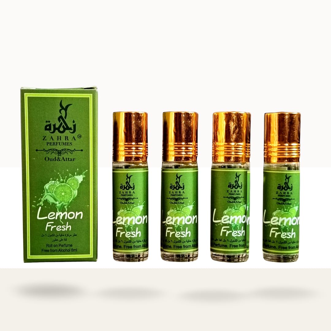 LEMON FRESH Attar Roll-On Perfume, Alcohol-Free, 6ml, Pack of 4 Bottles, Attar for men and women-picture-17