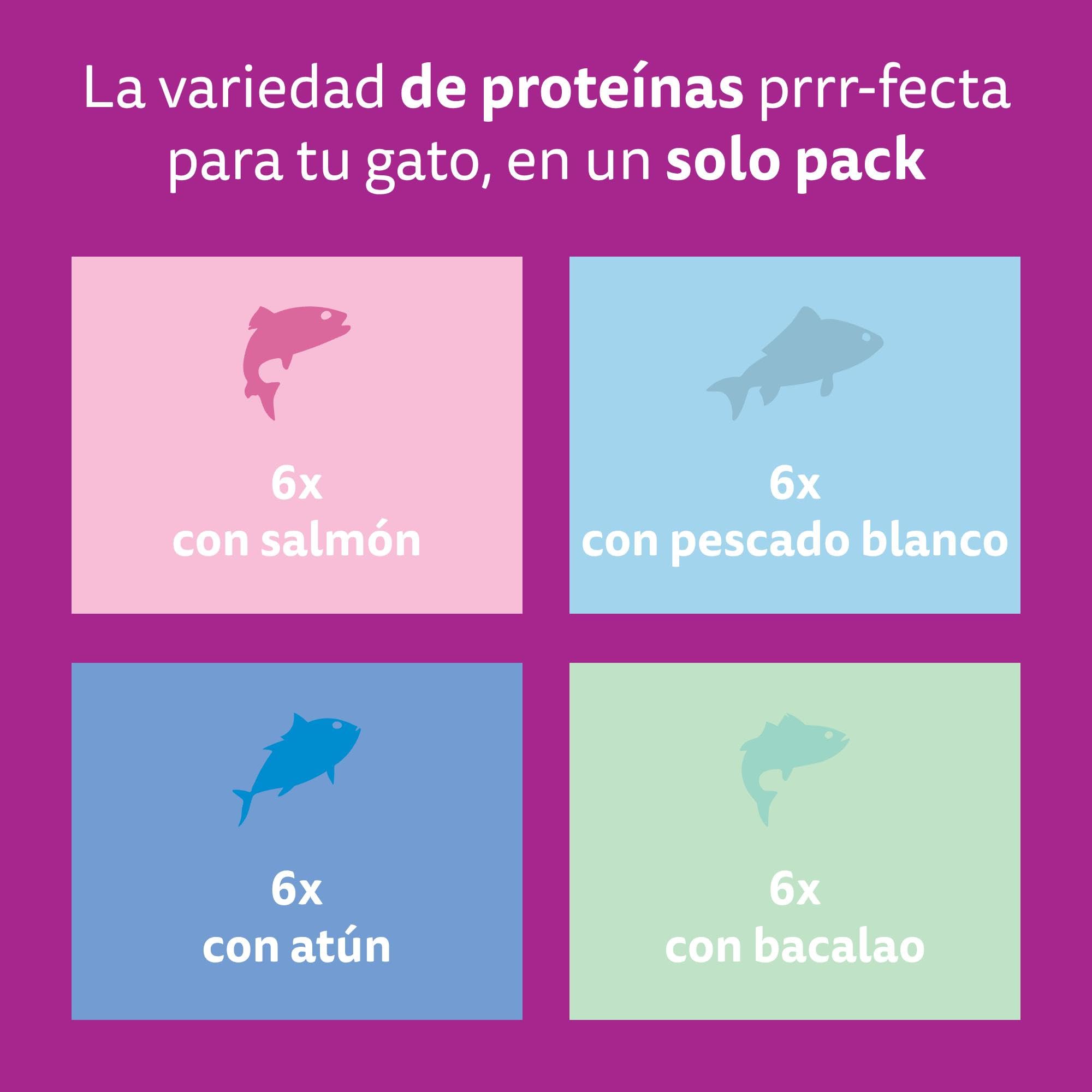 Whiskas Comida Húmeda para Gatos Adultos Selección Pescados en Gelatina (Multipack 4x12x85g)