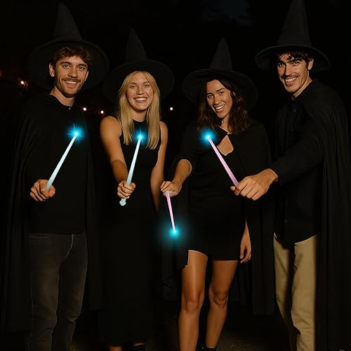 Miniatura 20 de Gejoy Varita de mago mágico, 2 piezas, varita mágica de hada de princesa, juguete de sonido de luz de Navidad, accesorios de cosplay para niños Azul