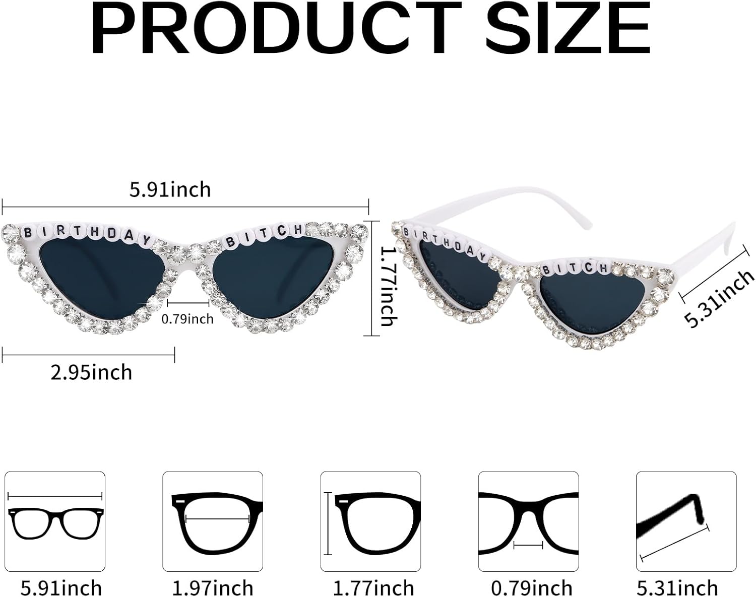 Semato Birthday Gifts for Women Birthday Sunglasses Birthday Cat Eye Sunglasses for Happy Birthday Gifts - Image 2