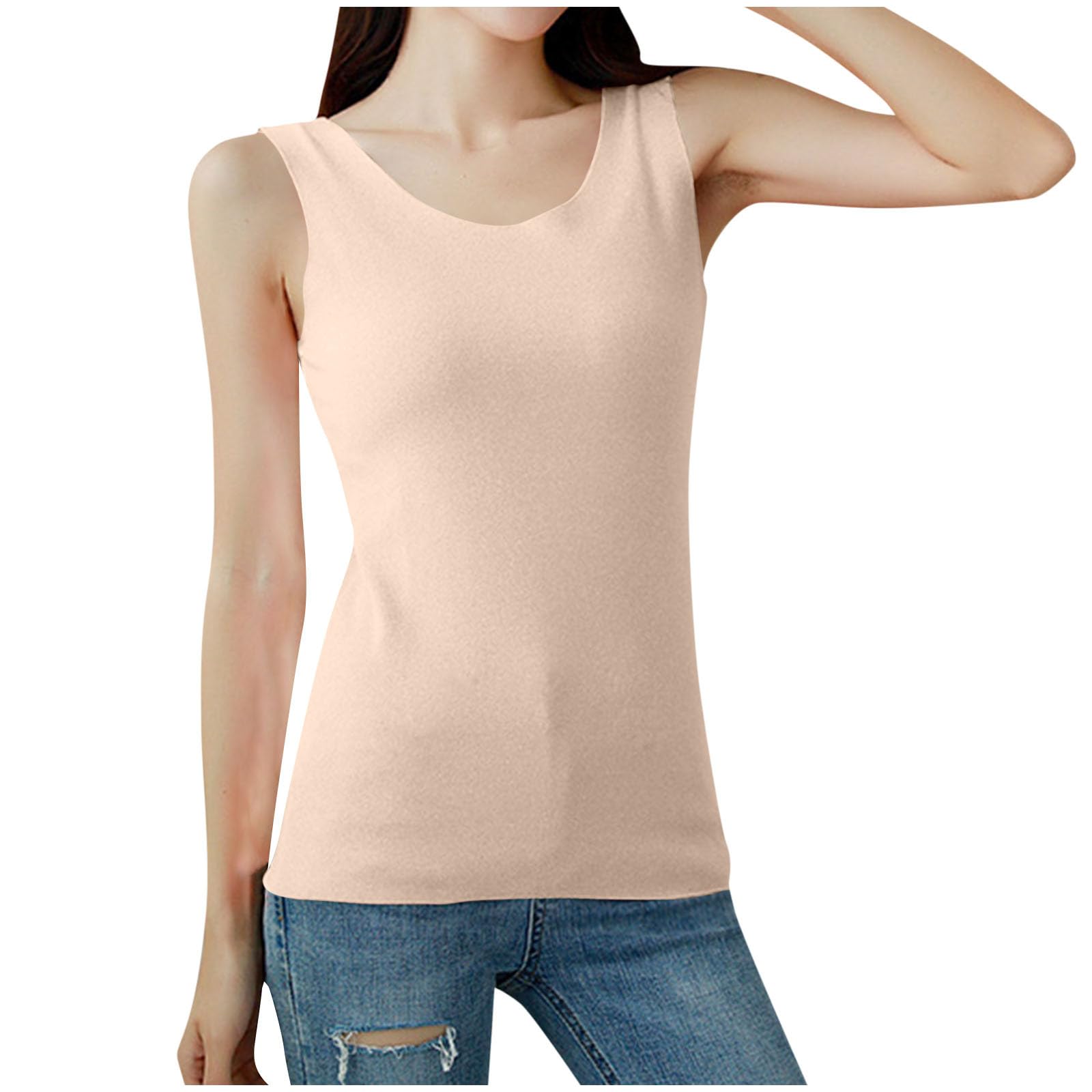 Womens Camisole Tank Tops Slim Soft Sleeveless Summer Tanks Crew Neck Solid Shirts Quick Dry Yoga Workout Outfits