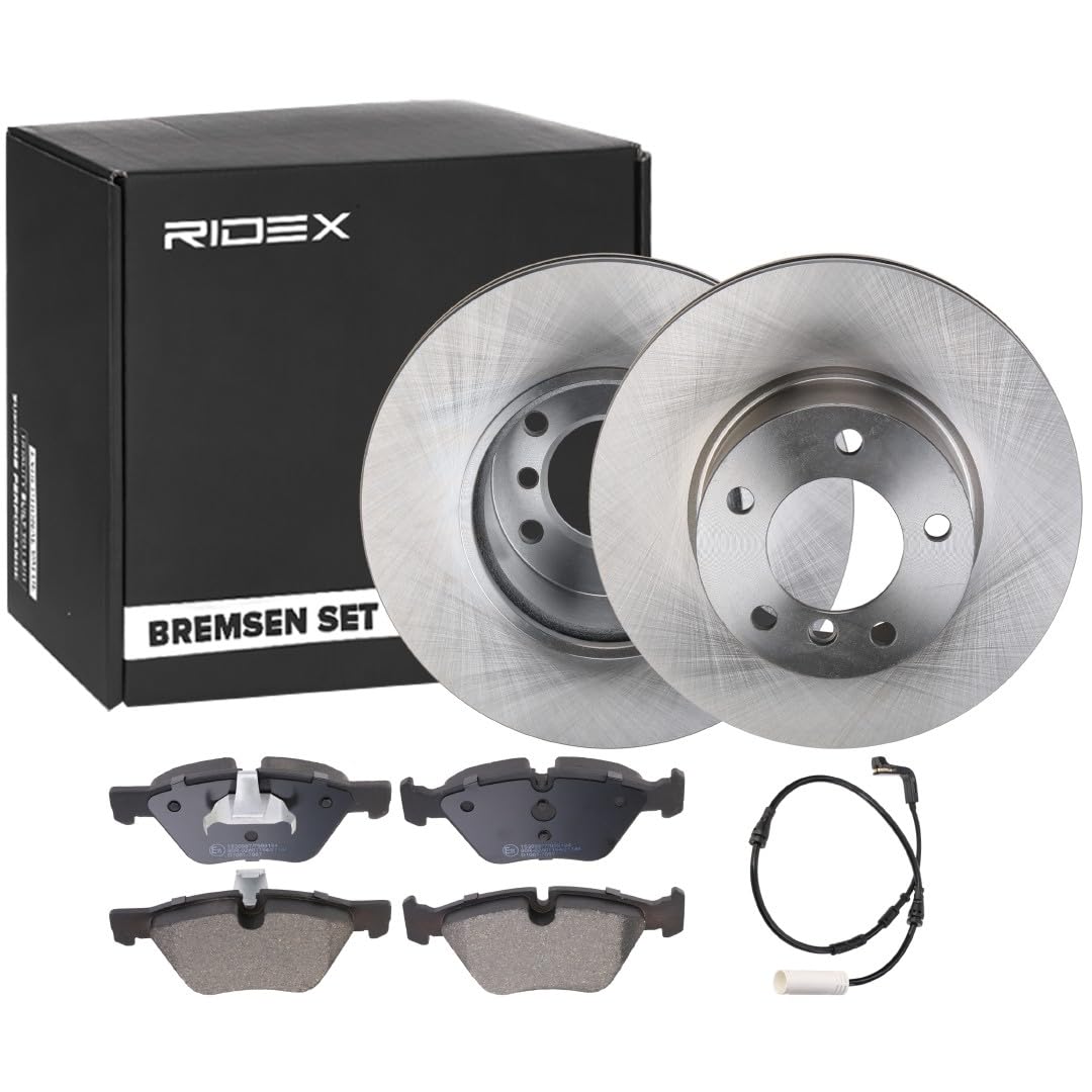 RIDEX 3405B0498 Juego para eje Kit de discos de freno y pastillas Delantero sin tornillos Compatible con BMW 3 Touring E91